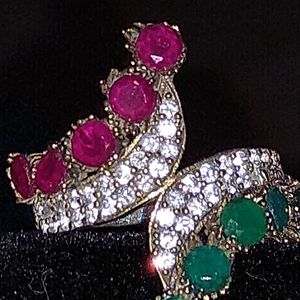 Emerald,ruby and diamond ring